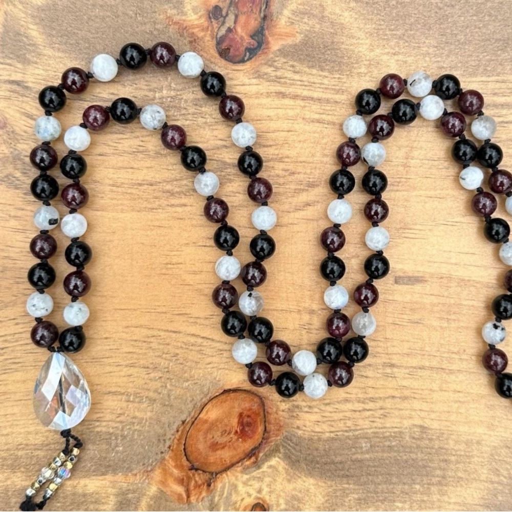 Handmade 108 Bead Gemstone Mala Necklace